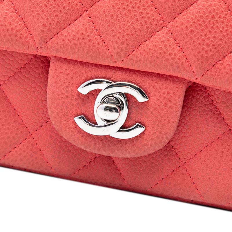 Mini Rectangular Classic Caviar Single Flap