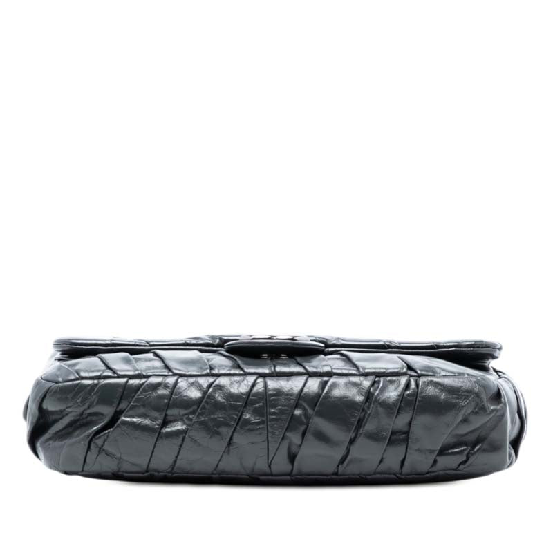 Medium Glazed Calfskin Twisted Flap