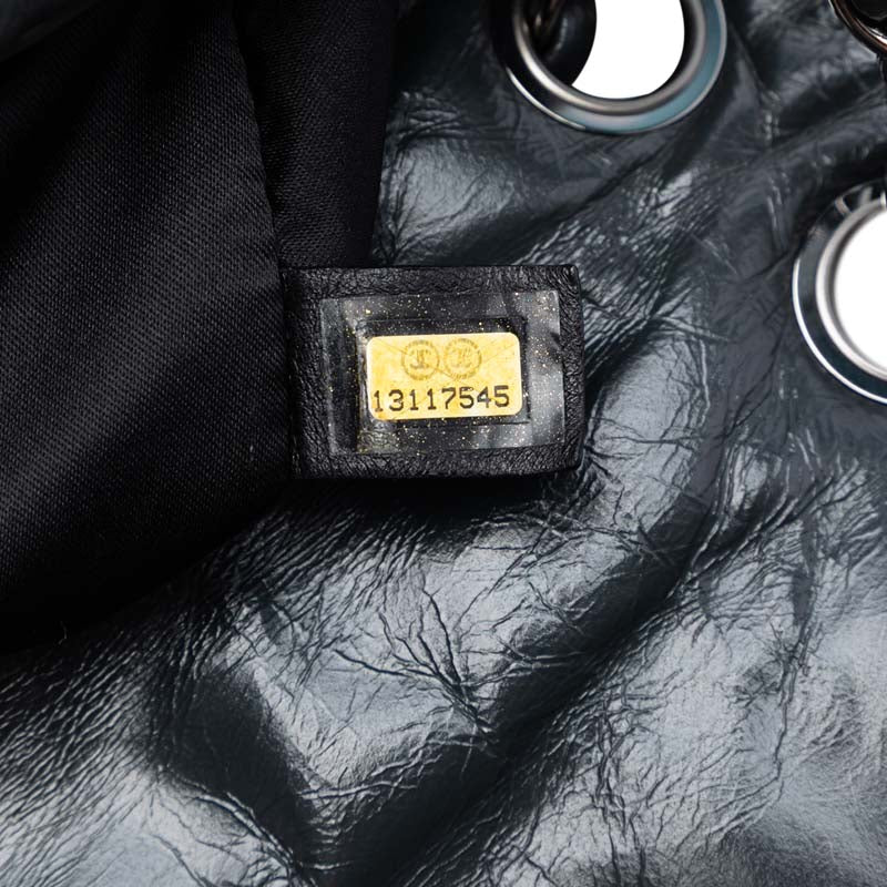 Medium Glazed Calfskin Twisted Flap