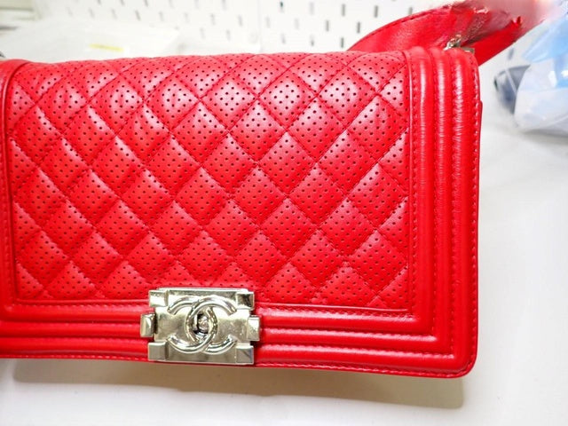 Perforated Boy Bag on Chain