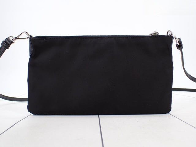 Nylon Saffiano Trim Strap Bag