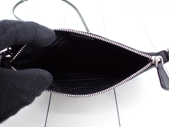 Nylon Saffiano Trim Strap Bag