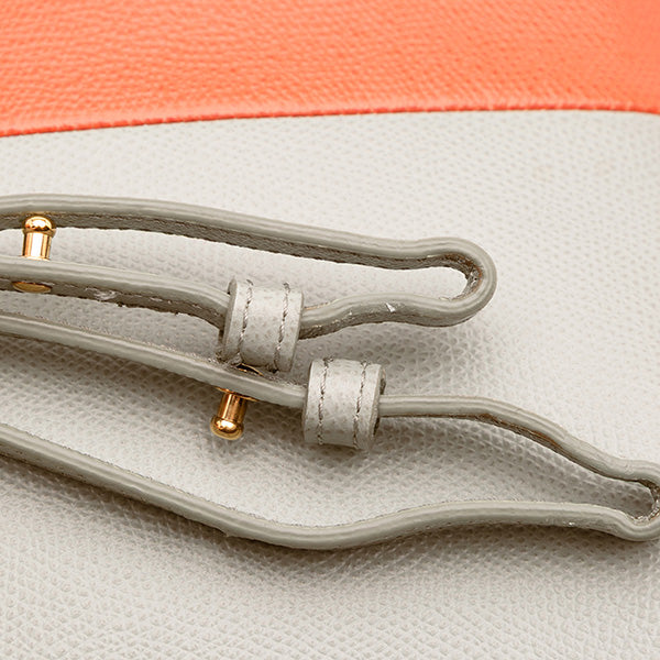 Small Bicolor Leather Vertical Cabas