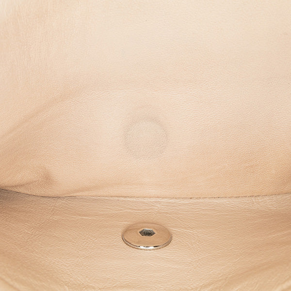 Medium Classic Lambskin Camellia Stitched Double Flap