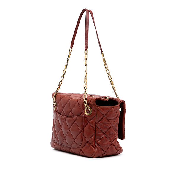 CC Quilted Calfskin Ultimate Stitch Retro Chain Flap