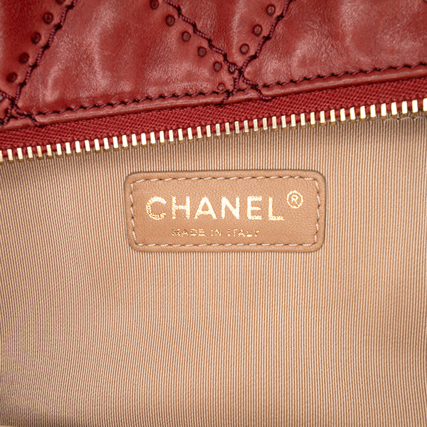 CC Quilted Calfskin Ultimate Stitch Retro Chain Flap