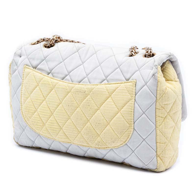 Tricolor Quilted Grosgrain Satin Reissue 2.55 Single Flap 227