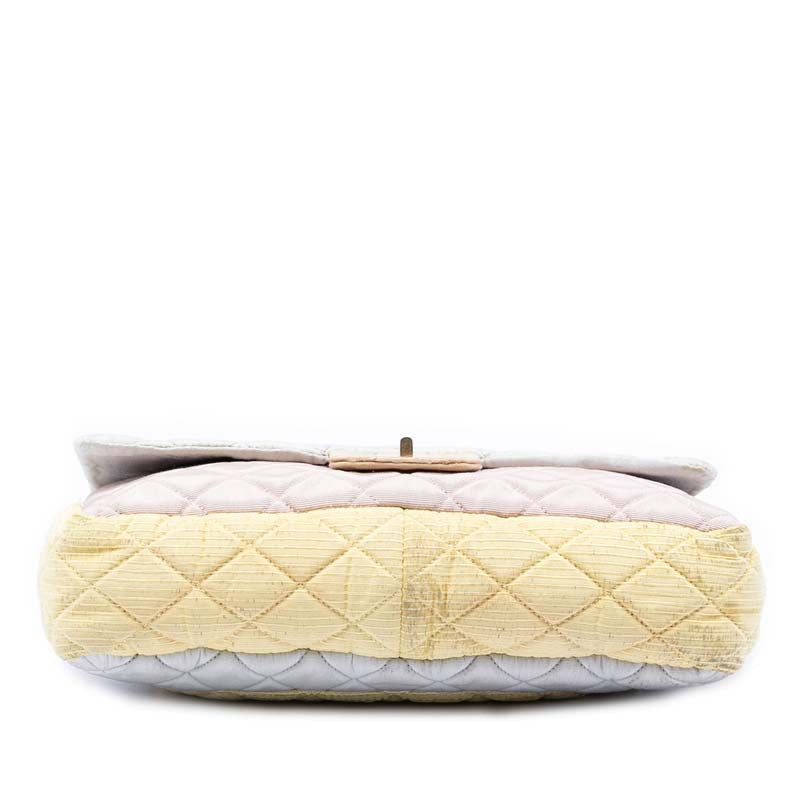 Tricolor Quilted Grosgrain Satin Reissue 2.55 Single Flap 227