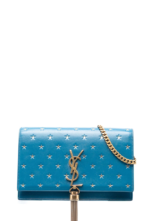Calfskin Star Print Classic Monogram Kate Tassel Wallet on Chain