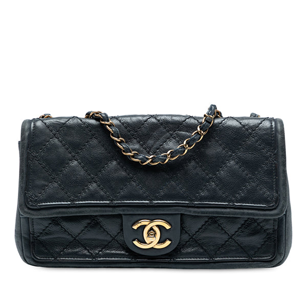 Medium CC Quilted Iridescent Calfskin Sheriff Star Flap