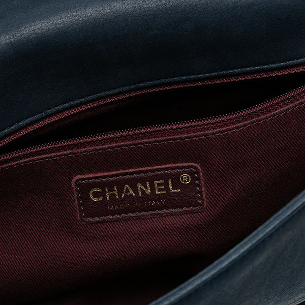 Medium CC Quilted Iridescent Calfskin Sheriff Star Flap