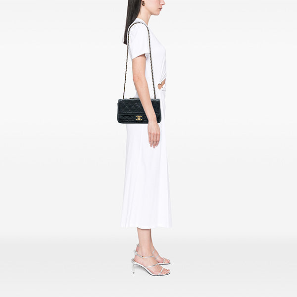 Medium CC Quilted Iridescent Calfskin Sheriff Star Flap