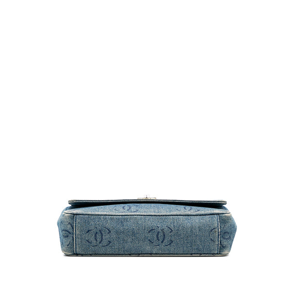 CC Printed Denim Single Flap