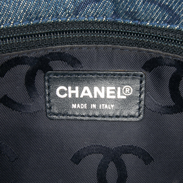 CC Printed Denim Single Flap