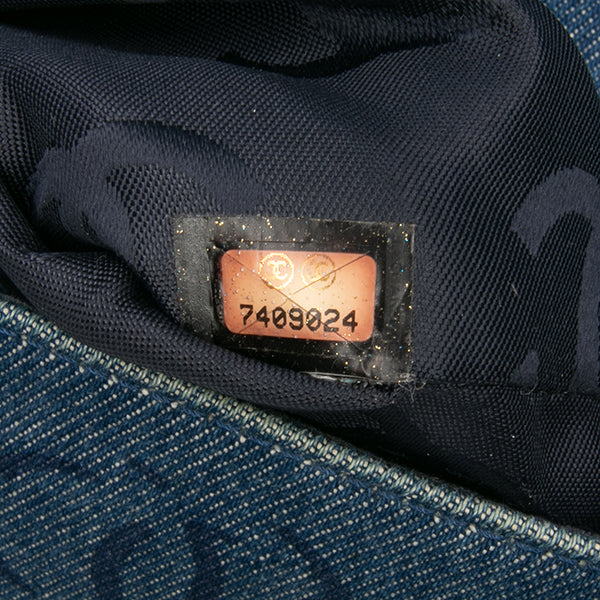 CC Printed Denim Single Flap