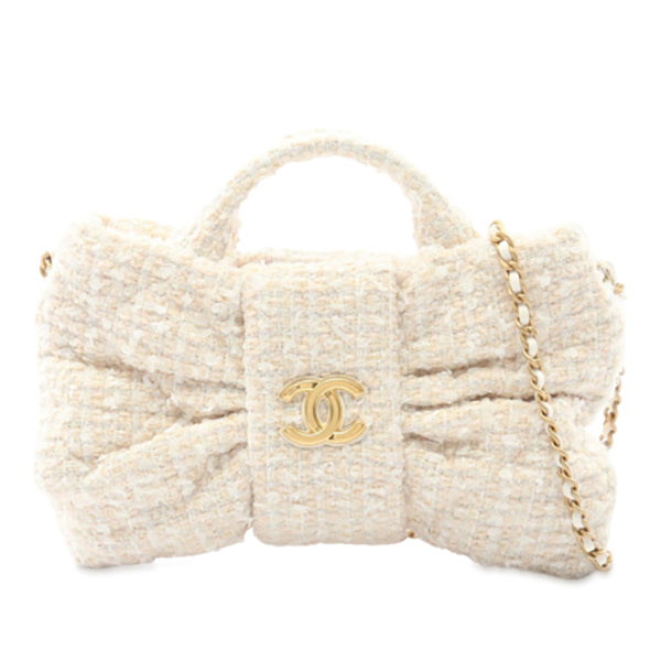 Mini CC Tweed Bow Satchel