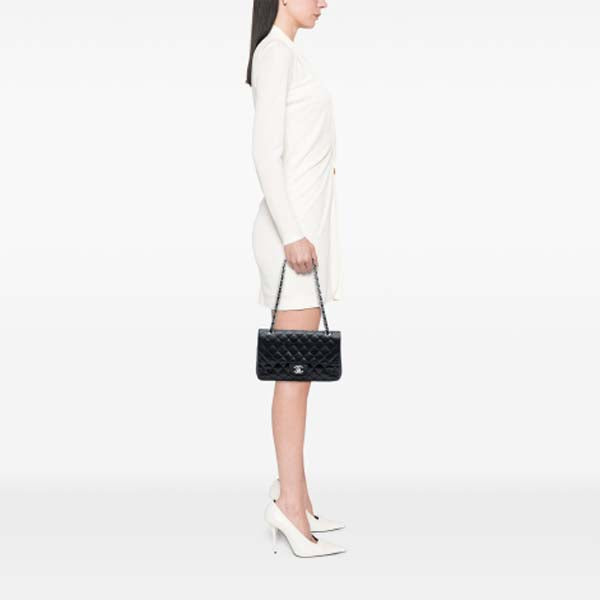 Classic Medium Lambskin Double Flap Bag