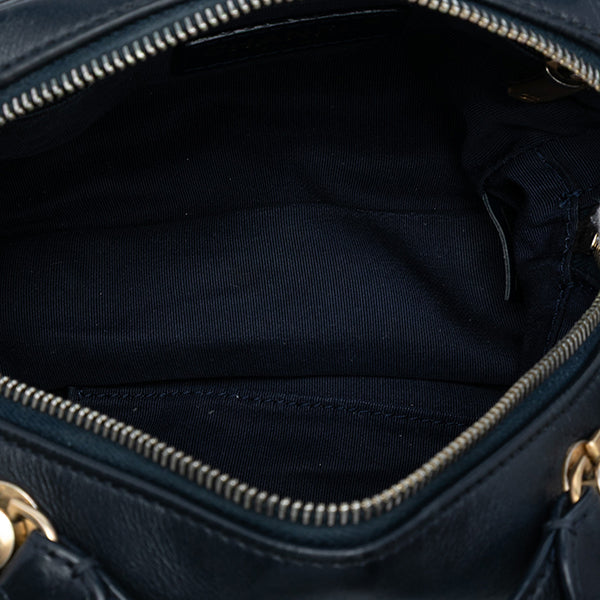 Small CC Quilted Lambskin Top Handle Vanity Case with Chain