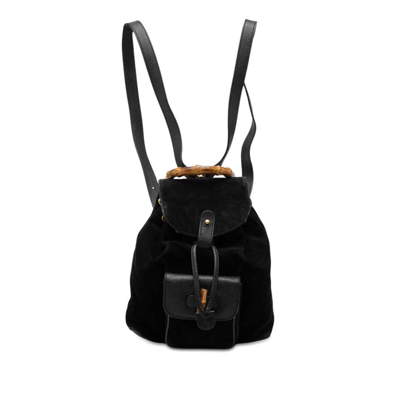 Suede Bamboo Drawstring Backpack