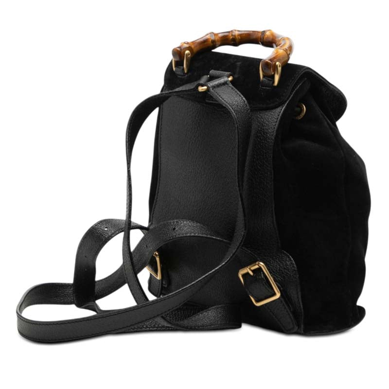 Suede Bamboo Drawstring Backpack