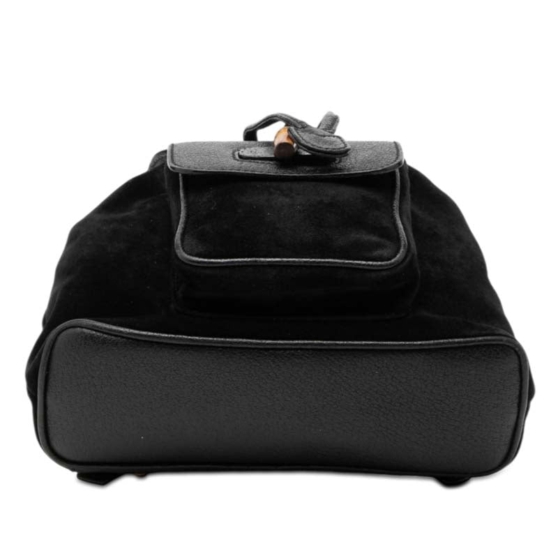 Suede Bamboo Drawstring Backpack