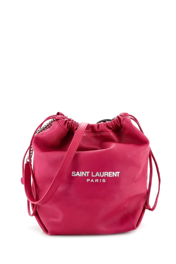 Leather Teddy Drawstring Bag