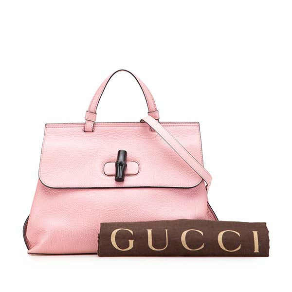 Medium Calfskin Bamboo Daily Satchel