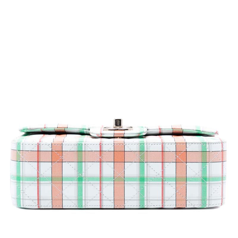 Mini Rectangular Classic Plaid Printed Calfskin Single Flap