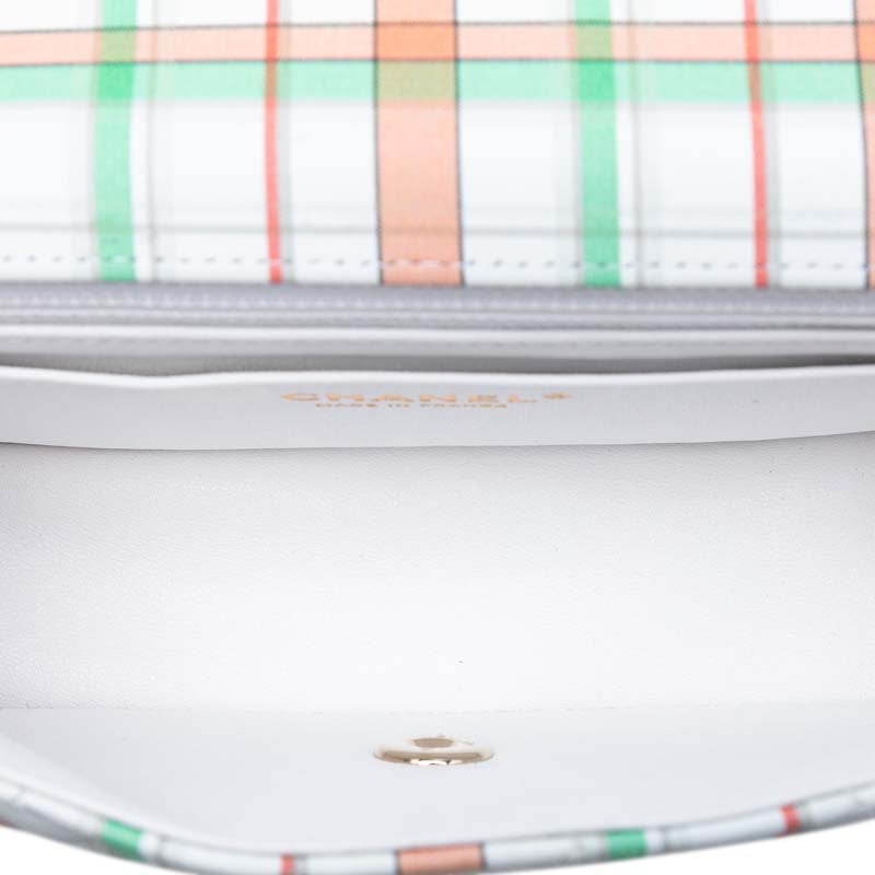 Mini Rectangular Classic Plaid Printed Calfskin Single Flap