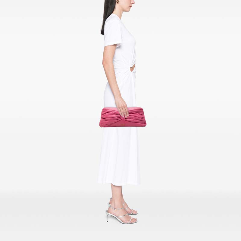 Pleated Nappa Frame Clutch