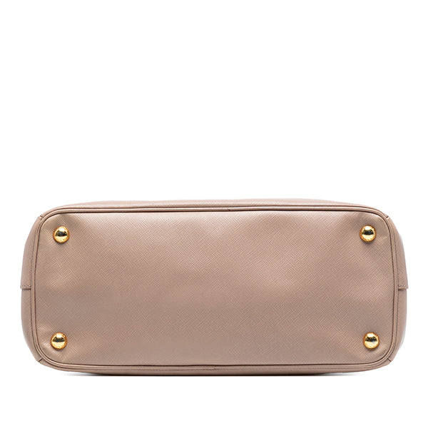 Small Saffiano Lux Galleria Double Zip Satchel