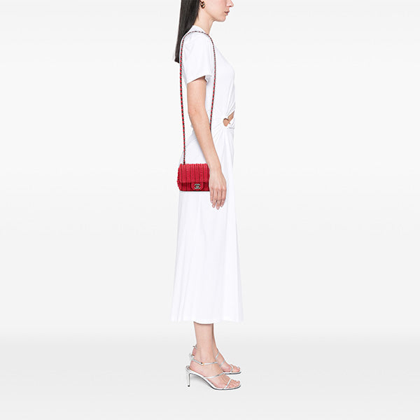 Paris Seoul Mini Crochet Lambskin Flap