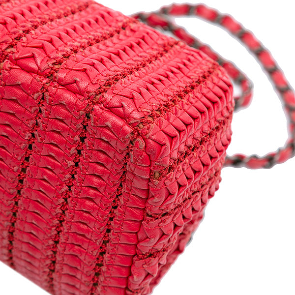 Paris Seoul Mini Crochet Lambskin Flap