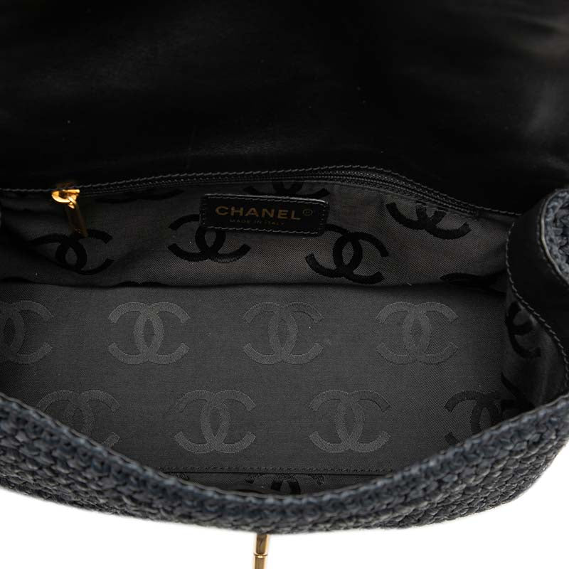 CC Raffia Flap Bag