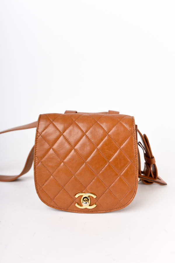 1990s Quilted Caviar Leather Belt Bag