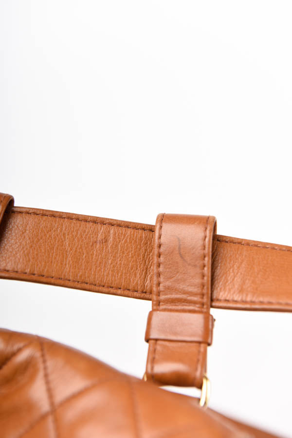 1990s Quilted Caviar Leather Belt Bag
