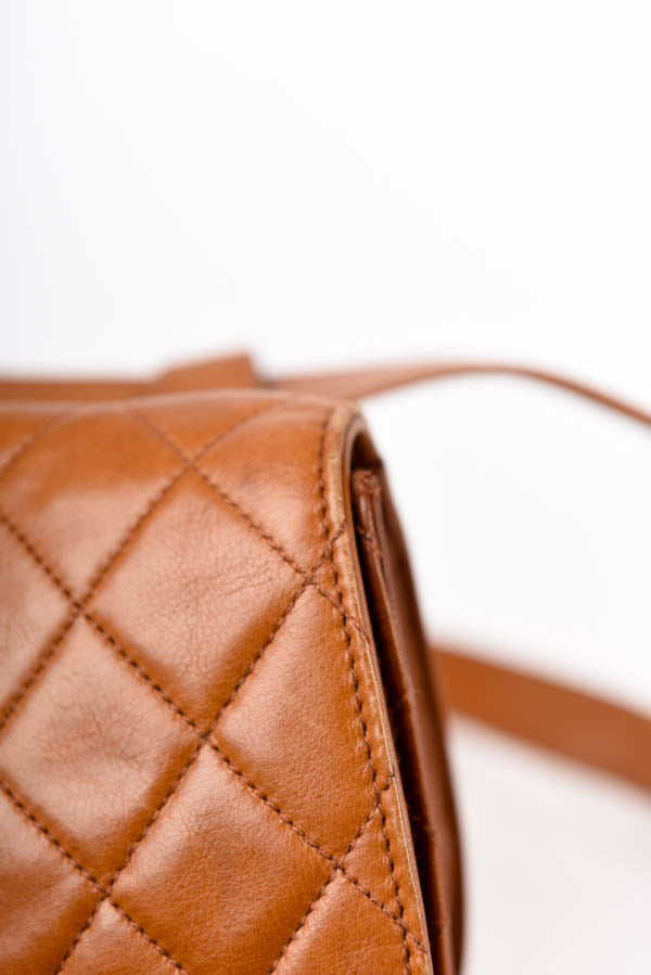 1990s Quilted Caviar Leather Belt Bag