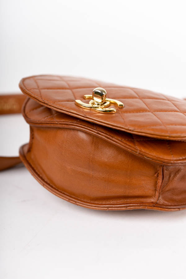 1990s Quilted Caviar Leather Belt Bag