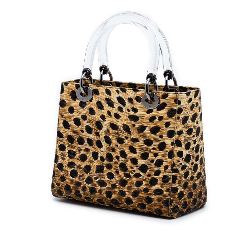 Medium Canvas Leopard Print Lady Dior
