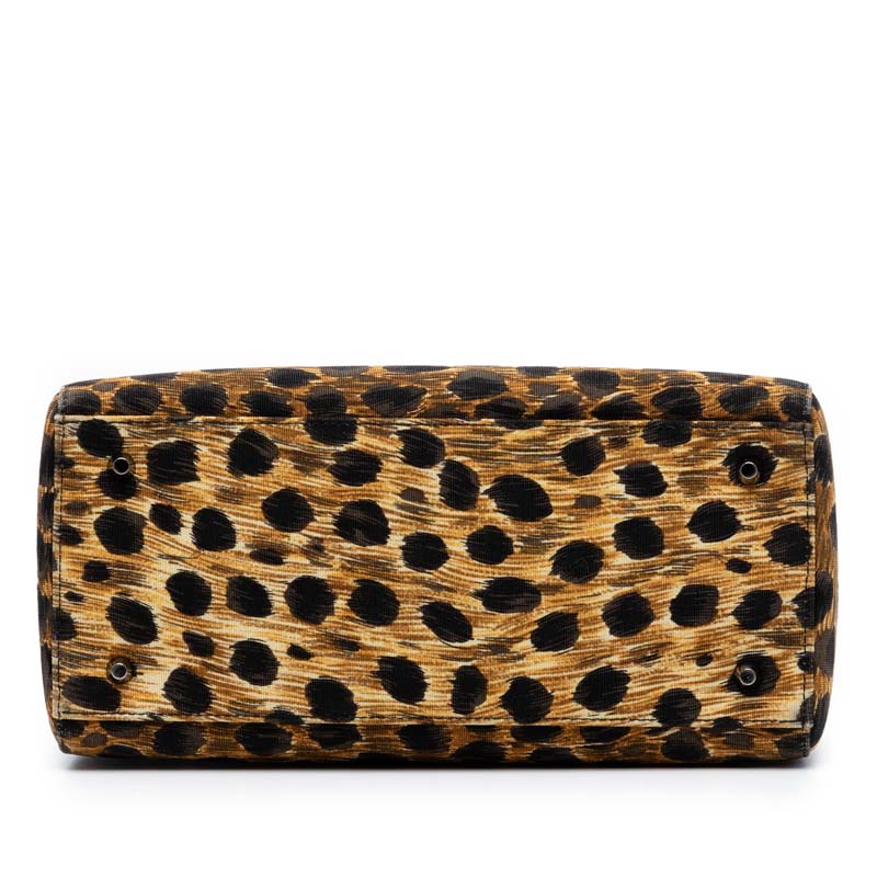 Medium Canvas Leopard Print Lady Dior