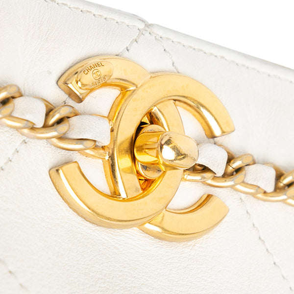 Quilted Calfskin CC Lock Chain Shopping Tote