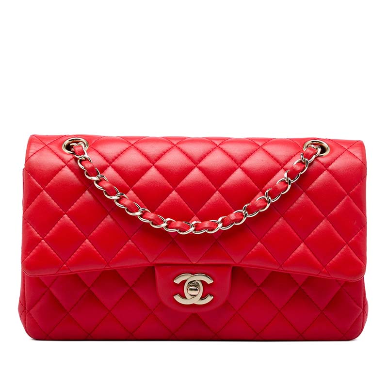 Medium Classic Lambskin Double Flap