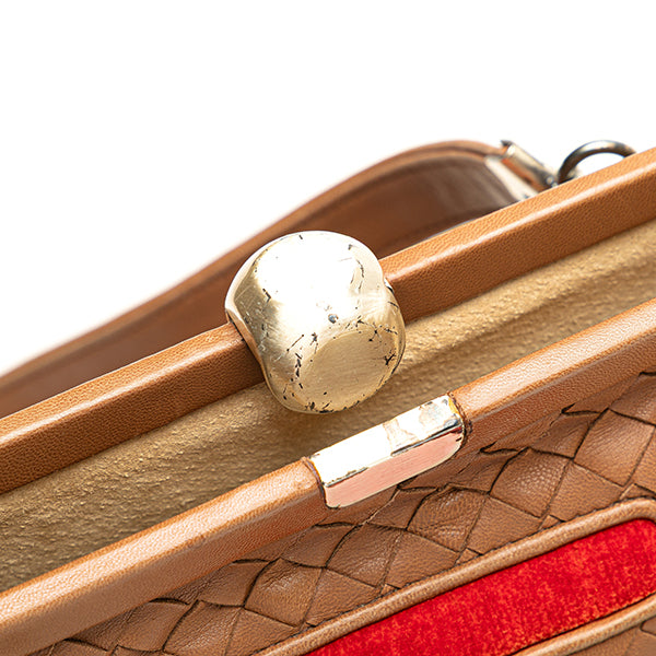 Velvet Trimmed Nappa Intrecciato Frame Bag