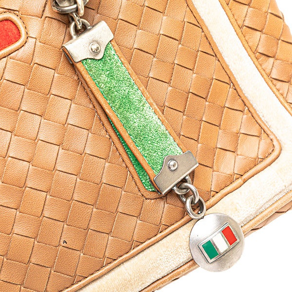 Velvet Trimmed Nappa Intrecciato Frame Bag