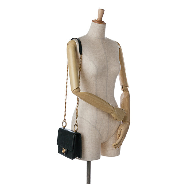 Mini Square Calfskin Coco Embossed Flap