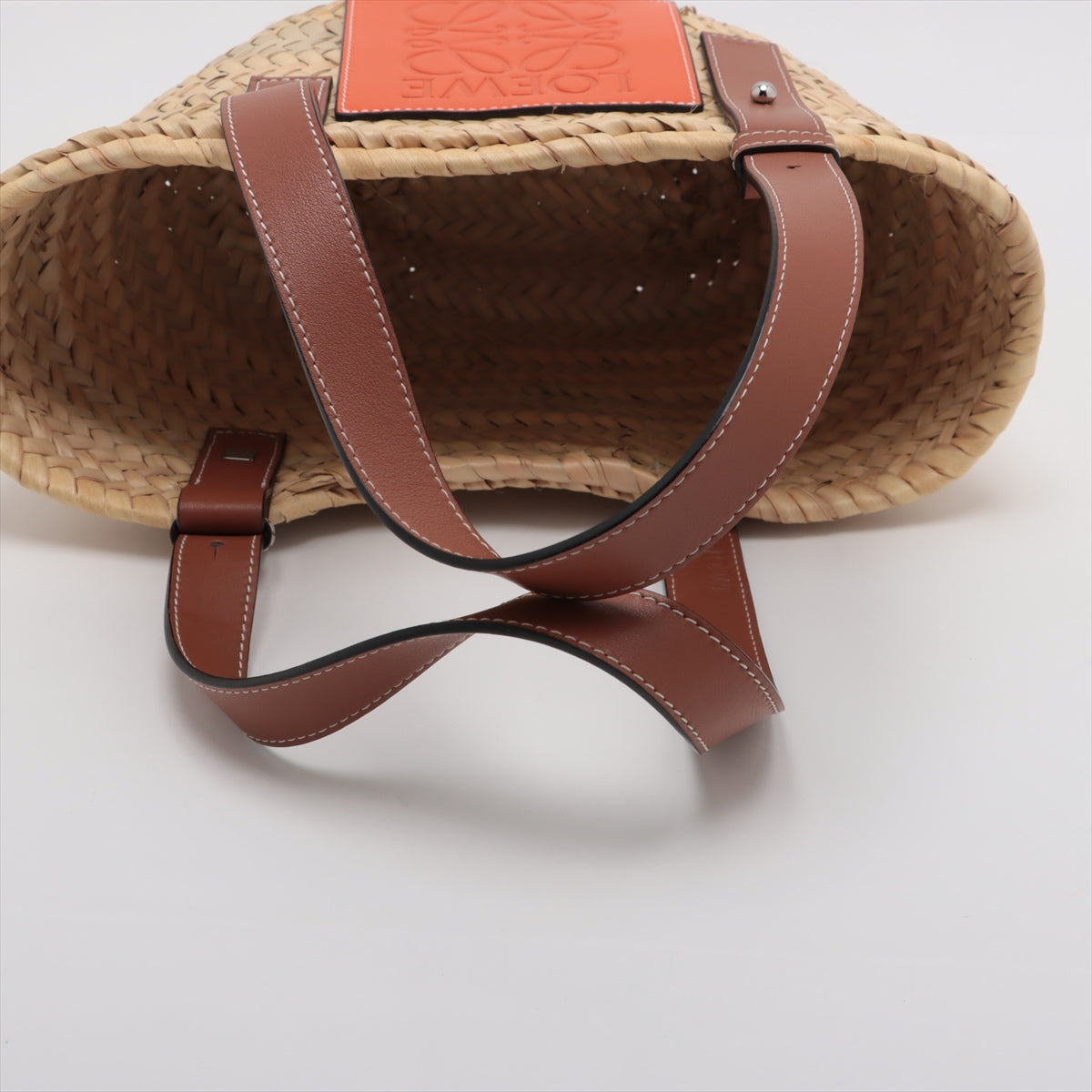 Basket Bag In Palm Leaf And Calfskin