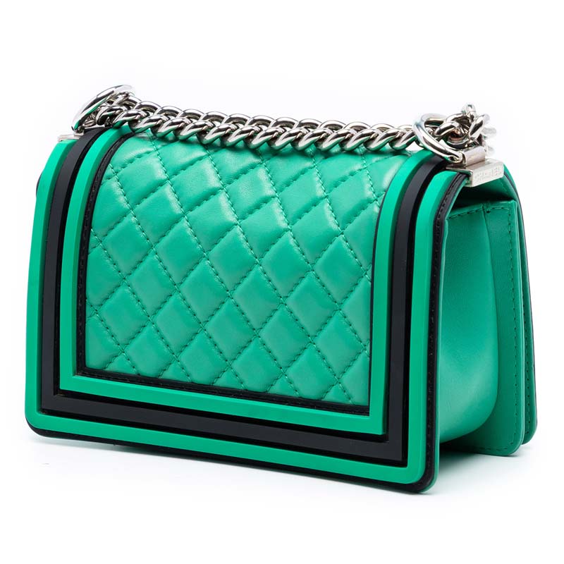 Quilted Lambskin and Rubber Boy Flap