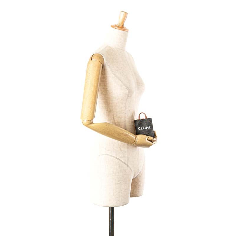Micro Triomphe Coated Canvas Vertical Cabas Bag Charm