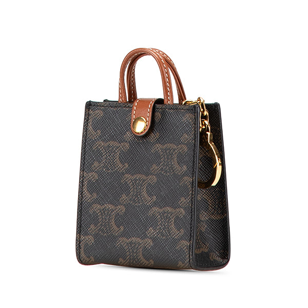 Micro Triomphe Coated Canvas Vertical Cabas Bag Charm