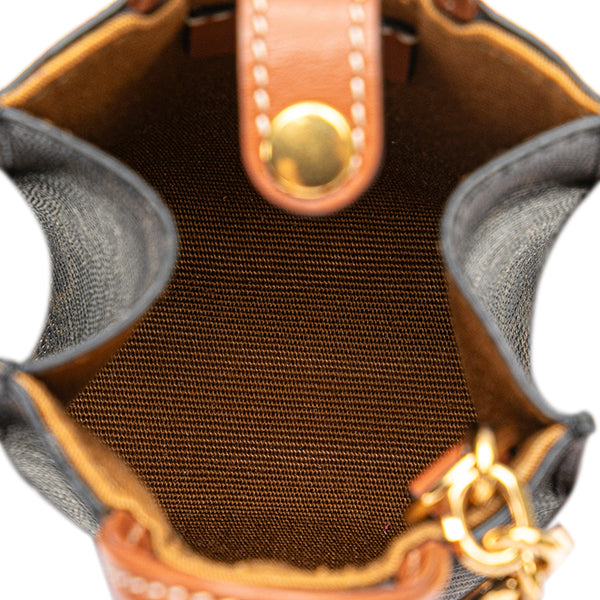 Micro Triomphe Coated Canvas Vertical Cabas Bag Charm